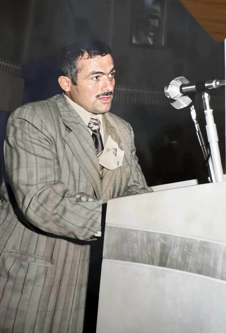 Ahmet Özdamar, founder of the Özdamar family trade, speaking at the Bursa Chamber of Commerce and Industry